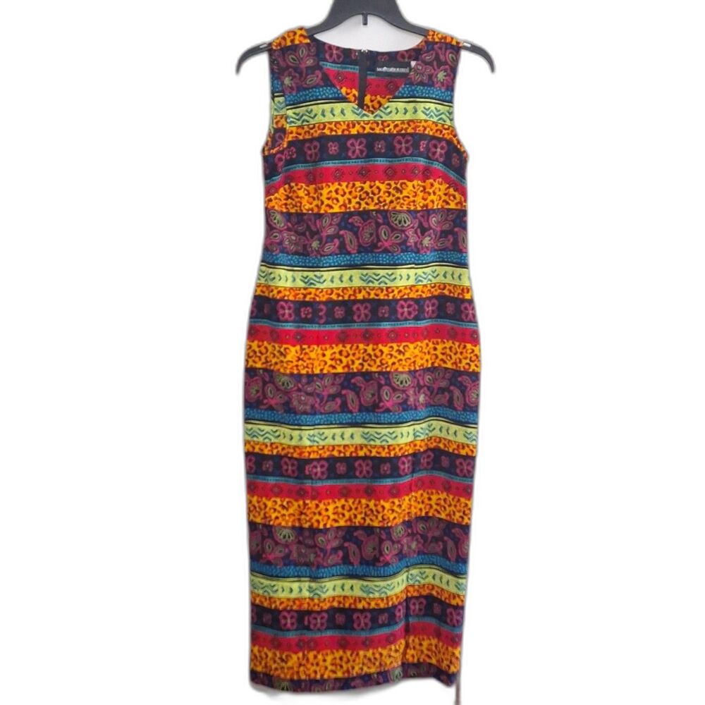 A Sag Harbor Women's Maxi Dress Beachy Cocktail Party Colorful Vintage Y2k SZ 8